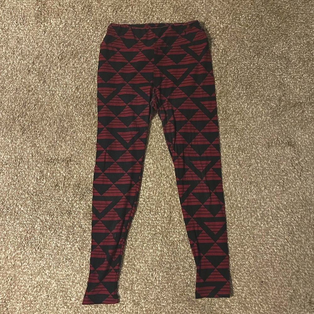 LulaRoe red check leggings - One Size
